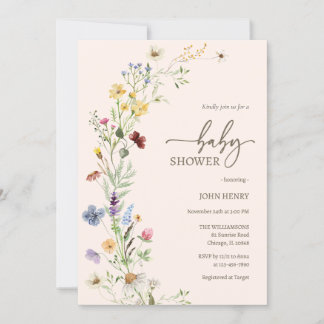 Invitación de Baby Shower a Wildflower Boho