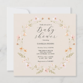 Invitación de Baby Shower a Wildflower Boho