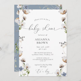Invitación de Baby Shower a Wildflower Calligraphy