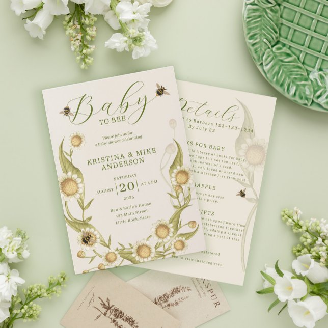 Invitación de Baby Shower a Wildflower Daisy (Subido por el creador)