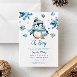 Invitación de Baby Shower a Winter Penguin