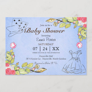 Invitación de Baby Shower a Wonderland Storybook