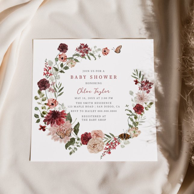 Invitación de Baby Shower a Wreath Floral Delicate (Subido por el creador)