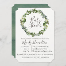 Invitación de Baby Shower a Wreath Wreath Garden G