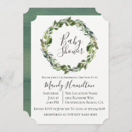 Invitación de Baby Shower a Wreath Wreath Garden G