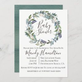 Invitación de Baby Shower a Wreath Wreath Garden G