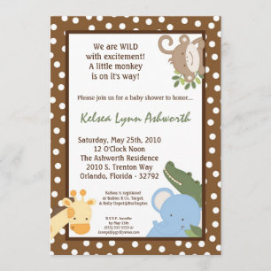 Invitación de Baby Shower a zoológico de la jungla