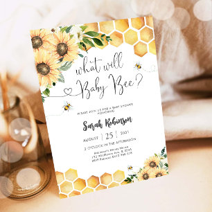 Invitación de Baby Shower Abeja Girasol