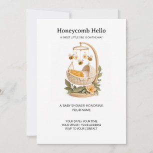 Invitación de Baby Shower Abeja Hola Panal