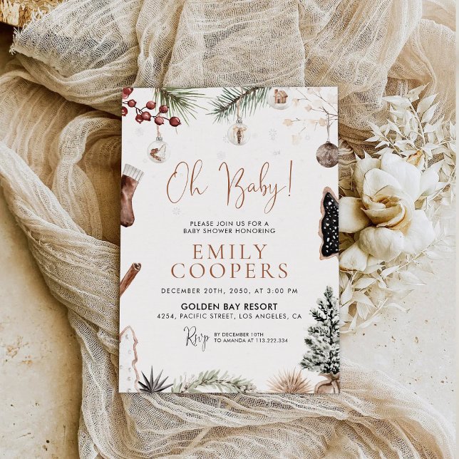 Invitación de Baby Shower acogedora para navidades (Subido por el creador)