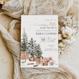 Invitación de Baby Shower acogedora para navidades