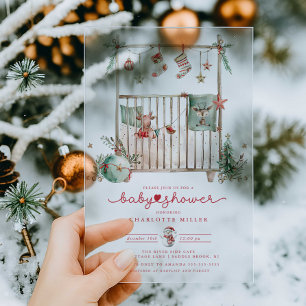 Invitación de Baby Shower Acrílica de Belén de Nav
