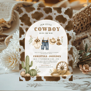 Invitación de Baby Shower Acrílica Vaquero Pequeño