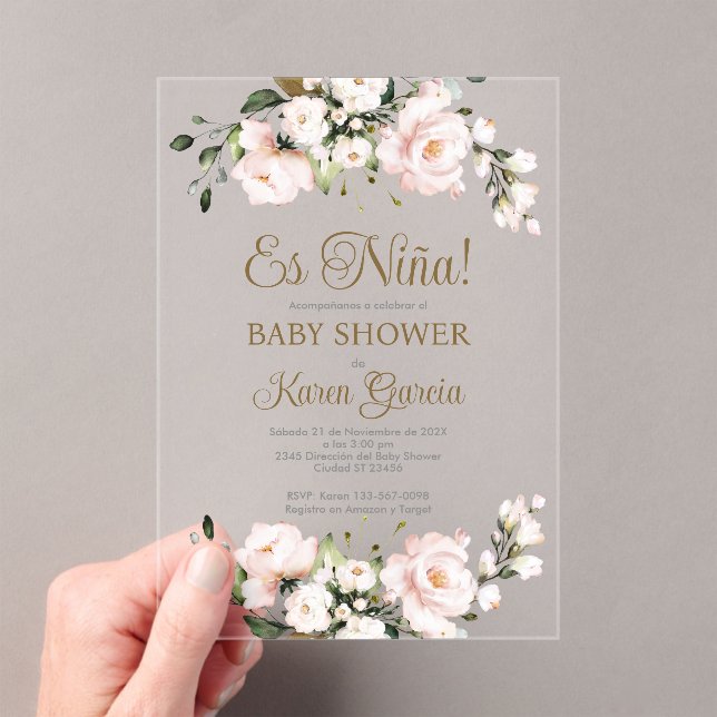 Invitación de Baby Shower acrílico (Insitu (portátil))