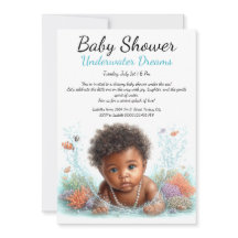 Invitación de Baby Shower Acuarela Sueños Submarin