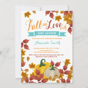 invitación de baby shower acuática de calabaza de 