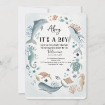 Invitación de Baby Shower Ahoy Tema Náutico