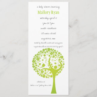 Invitación de Baby Shower al árbol verde animado