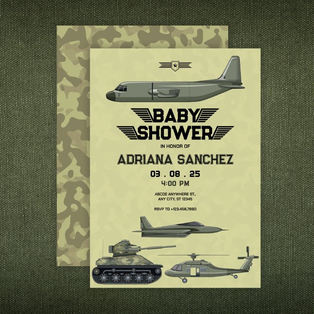 Invitación de Baby Shower al avión militar Hércule (Subido por el creador)