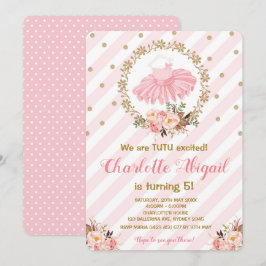 Invitación de Baby Shower al ballet Pink Tutu Ball