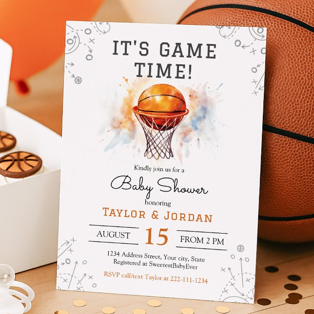 Invitación de Baby Shower al baloncesto (Subido por el creador)