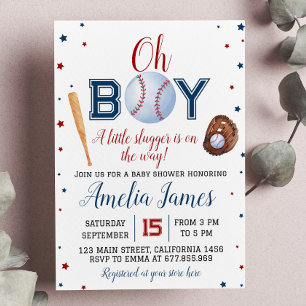 Invitación de Baby Shower al beisbol
