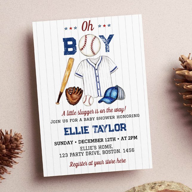 Invitación de Baby Shower al beisbol (Subido por el creador)