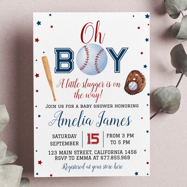 Invitación de Baby Shower al beisbol (Subido por el creador)