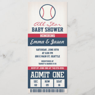 Invitación de Baby Shower al béisbol