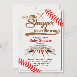 Invitación de Baby Shower al beisbol pequeño