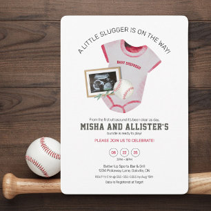 Invitación de Baby Shower al beisbol pequeño