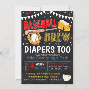 Invitación de Baby Shower al béisbol y la cerveza