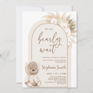 Invitación de Baby Shower al Boho Arch Bear