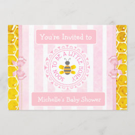 Invitación de Baby Shower al Chica Rosa de Abeja b