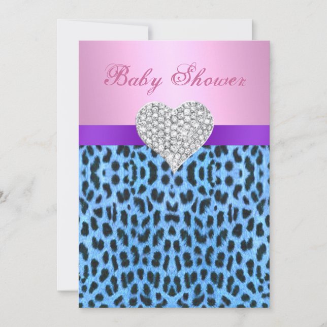 Invitación de Baby Shower al corazón de impresión  (Anverso)