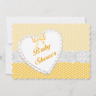 Invitación de Baby Shower al corazón de polka amar