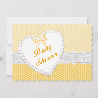 Invitación de Baby Shower al corazón de polka amar