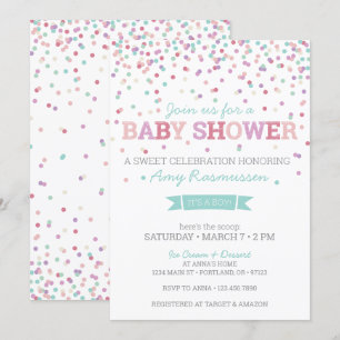 Invitación de Baby Shower al Crema de hielo - Chic