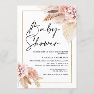 Invitación de Baby Shower al cuadro de gramaje Boh
