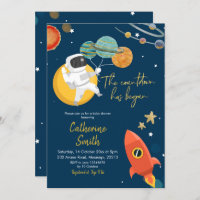 Invitación de Baby Shower al espacio solar planeta