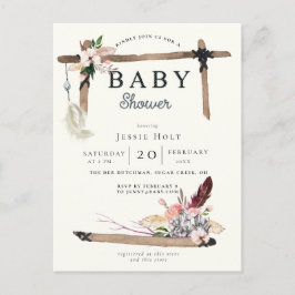 Invitación de Baby Shower al estilo del Boho Occid