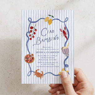 Invitación de Baby Shower al Estilo Italiano Ciao 