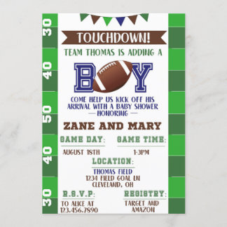 Invitación de Baby Shower al fútbol