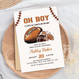 Invitación de Baby Shower al fútbol de Oh Boy