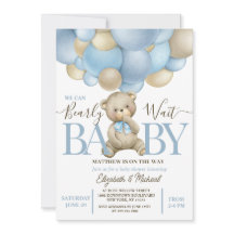 Invitación de Baby Shower al globo de Oso Teddy
