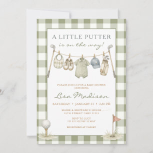 Invitación de baby shower al green de golf A Littl