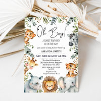 Invitación de Baby Shower al grupo Oh Boy Safari