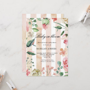 Invitación de Baby Shower al jardín de flores para