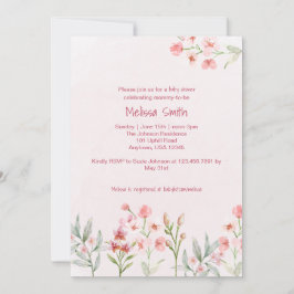 Invitación de Baby Shower al Jardín de flores silv
