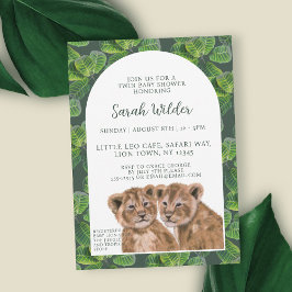 Invitación de Baby Shower al león de la jungla tro